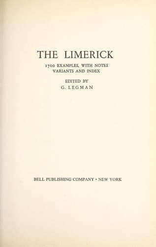 The limerick; 1700 examples