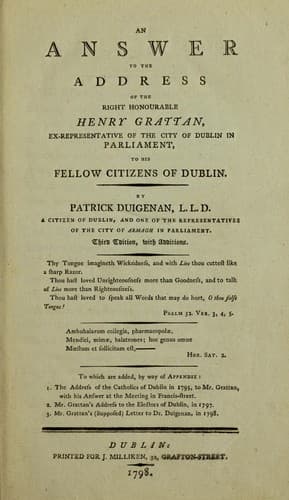 An answer to the address of the Right Honourable Henry Grattan
