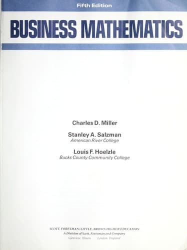 Cover image for Business Mathematics