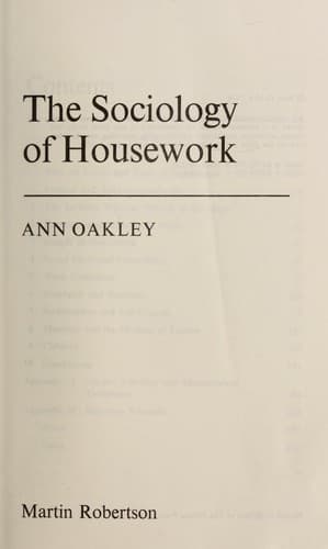 Cover image for The sociology of housework