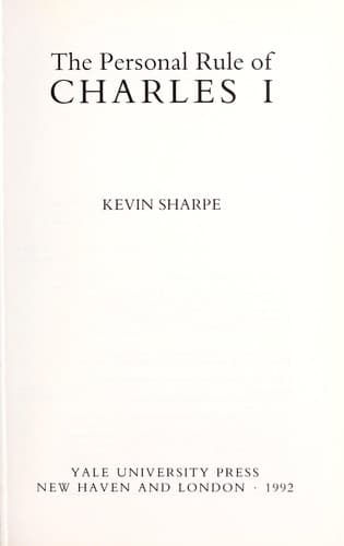 Cover image for The personal rule of Charles I