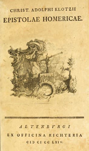 Christ. Adolphi Klotzii Epistolae homericae