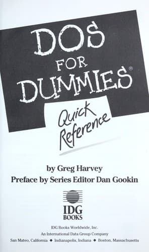 Cover image for DOS for dummies quick reference
