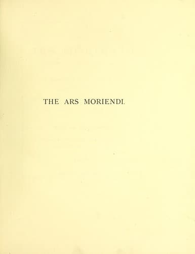 The Ars moriendi (editio princeps, circa 1450)
