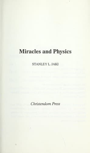 Cover image for Miracles and physics