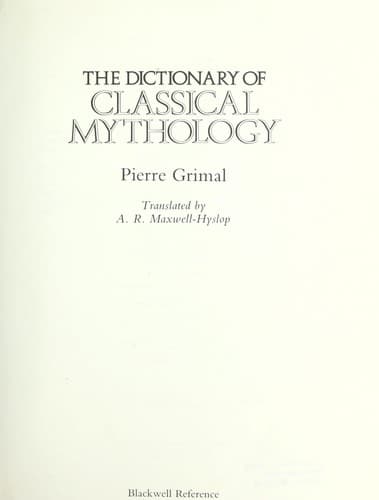 Cover image for The dictionary of classical mythology