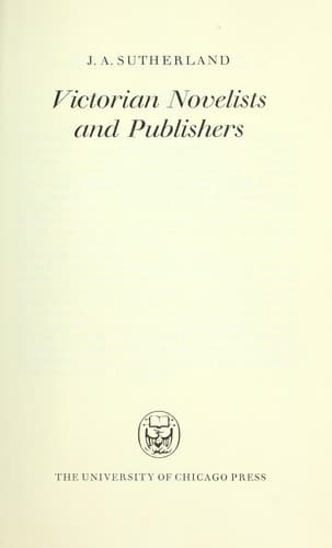 Cover image for Victorian novelists and publishers