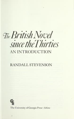 Cover image for The British novel since the thirties