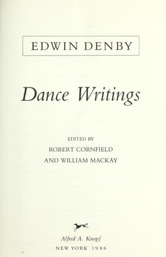 Cover image for Dance writings