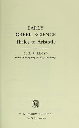 Cover image for Early Greek science