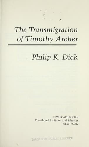 Cover image for The transmigration of Timothy Archer