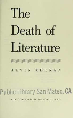 Cover image for Death of Literature