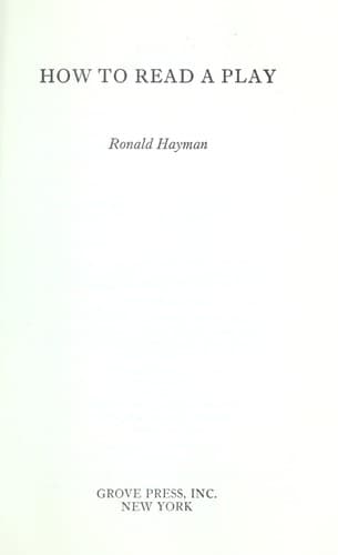 Cover image for How to read a play