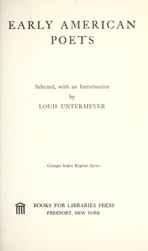 Cover image for Early American poets.