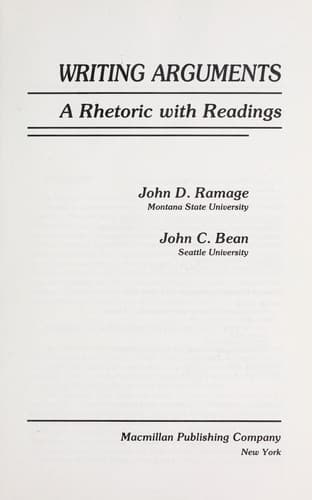 Cover image for Writing arguments