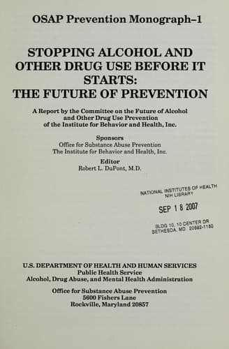 Stopping alcohol and other drug use before it starts