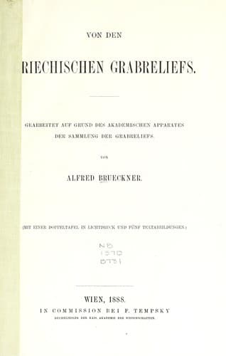 Von den griechischen Grabreliefs