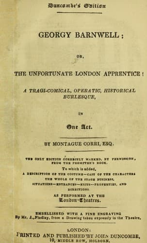 Georgy Barnwell, or, The unfortunate London apprentice