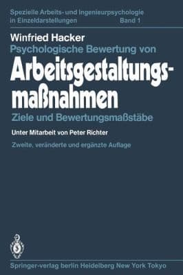 Psychologische Bewertung Von Arbeitsgestaltungsma Nahmen
            
                Spezielle Arbeits Und Ingenieurpsychologie in Einzeldarstel