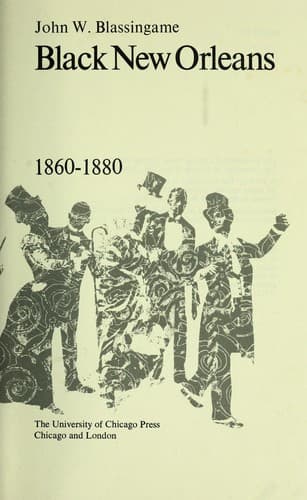 Cover image for Black New Orleans, 1860-1880