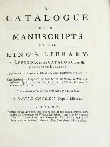 A catalogue of the manuscripts of the King's library