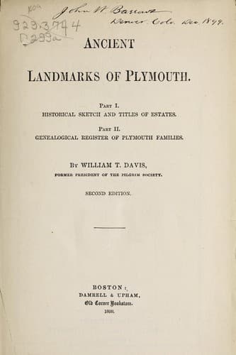 Ancient landmarks of Plymouth