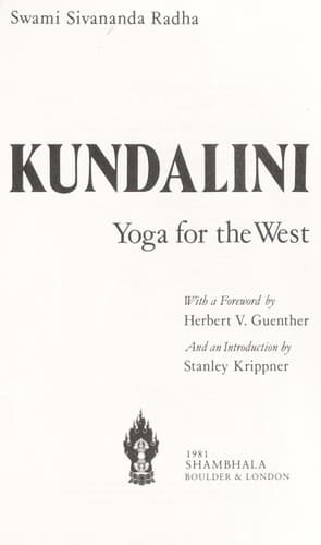 Cover image for Kundalini, yoga for the West