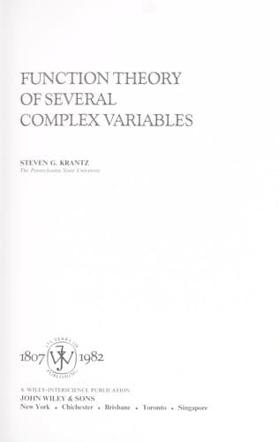Cover image for Function theory of several complex variables