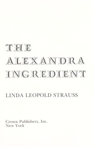 Cover image for The Alexandra ingredient