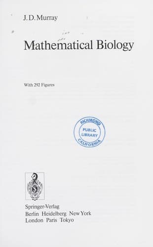 Cover image for Mathematical biology