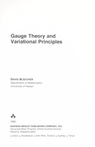 Cover image for Gauge theory and variational principles