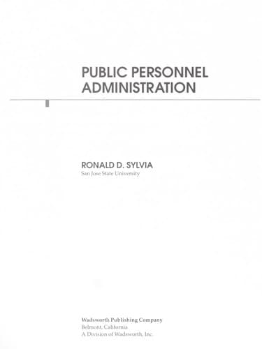 Cover image for Public personnel administration