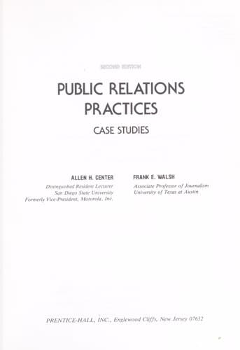 Cover image for Public relations practices