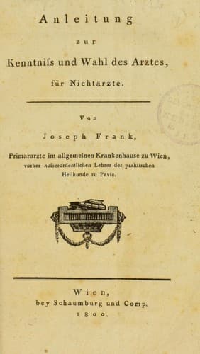 Anleitung zur Kenntniss und Wahl des Arztes, f©ơr Nicht©Þrzte