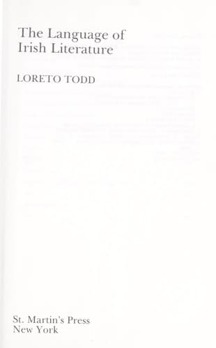 Cover image for The language of Irish literature