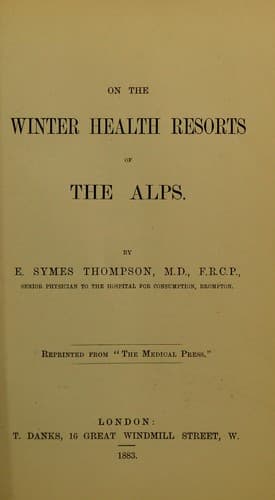 On the winter health resorts of the Alps