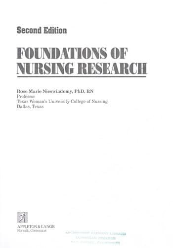 Cover image for Foundations of nursing research