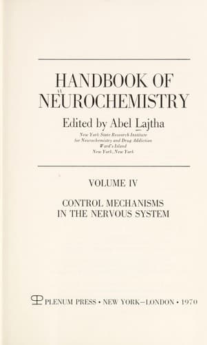 Cover image for Handbook of neurochemistry.