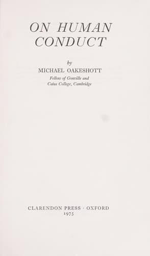Cover image for On human conduct