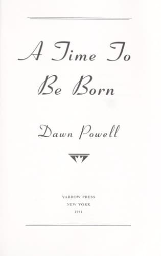 Cover image for A time to be born