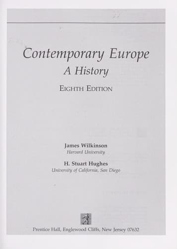 Cover image for Contemporary Europe