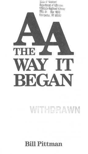 Cover image for AA, the way it began