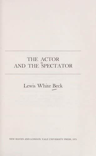 Cover image for The actor and the spectator