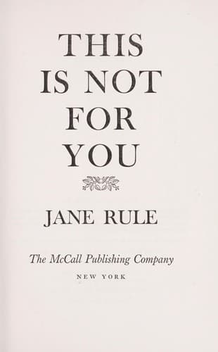 Cover image for This is not for you.