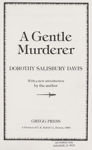 Cover image for A gentle murderer