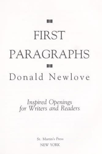Cover image for First paragraphs