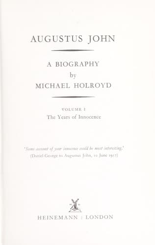 Cover image for Augustus John