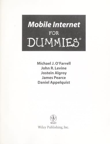 Cover image for Mobile Internet for dummies