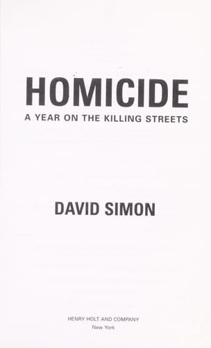 Cover image for Homicide