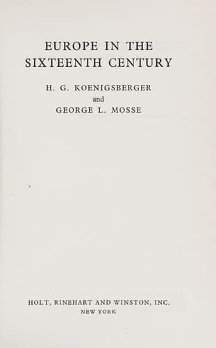 Cover image for Europe in the sixteenth century